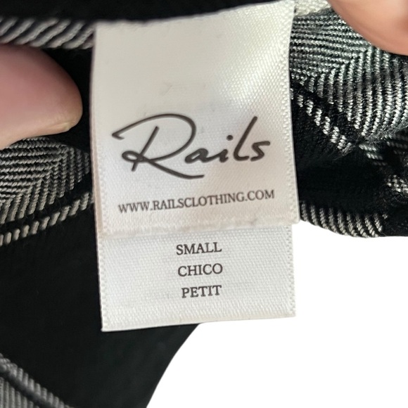 Rails Black and White Plaid Button down Hunter Shirt size Small - Picture 5 of 6